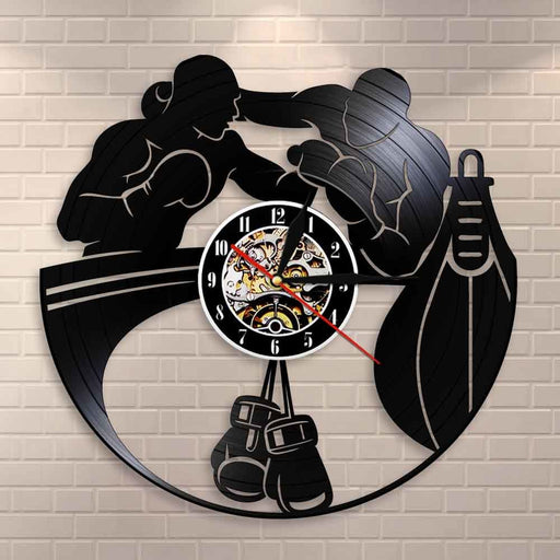 Boxing Home Decor Led Vinyl Record Wall Clock Gloves