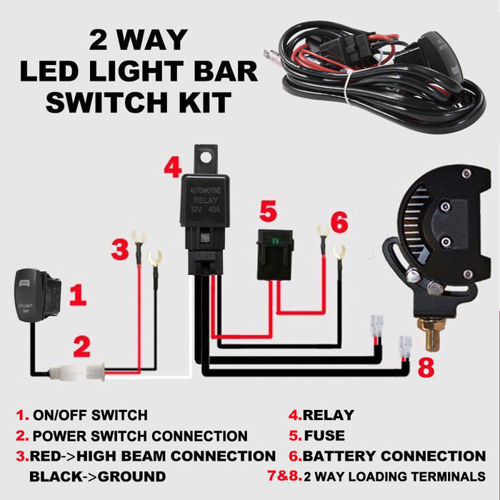 2 Way 12V Dc Wiring Loom Harness Kit