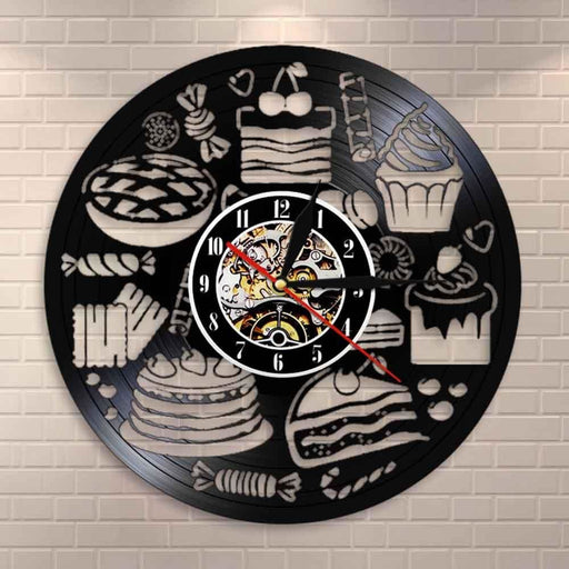 Bread Sweets Cupcake Wall Art Clock Bakery Sign Pastry