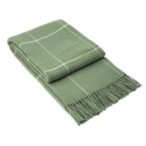 Brighton Throw 100% Nz Wool Sage Striped
