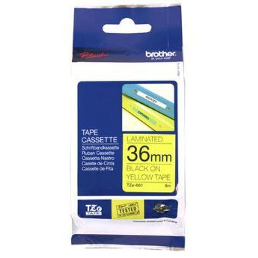 Brother Tze - 661 36mm x 8m Black On Yellow Tape