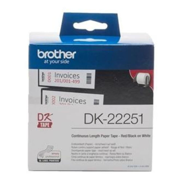 Brother Dk22251 Continuous Length Paper Label Tape Red
