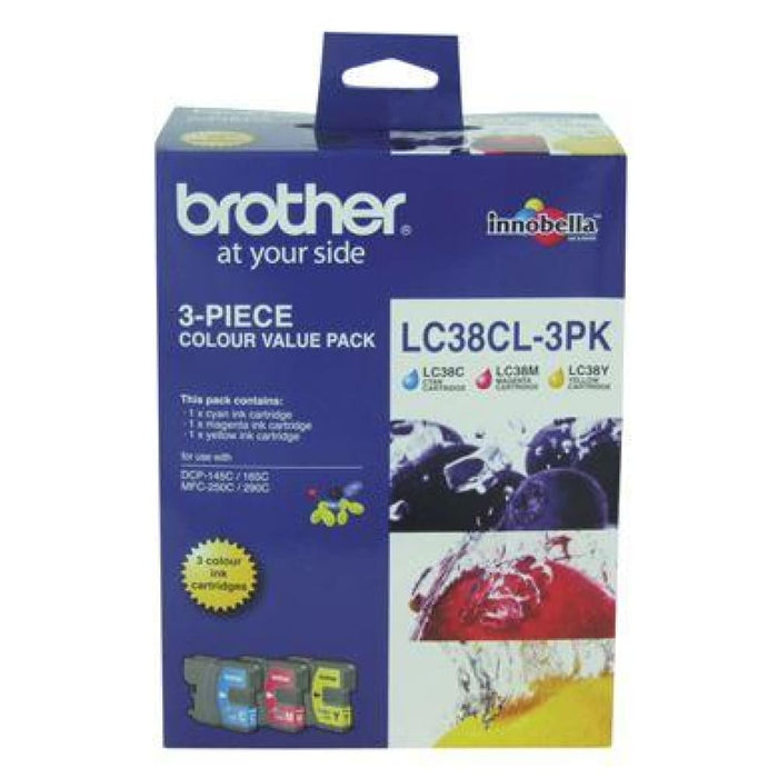 Brother Lc38cl3pk Cmy Colour Ink Cartridges (triple Pack)