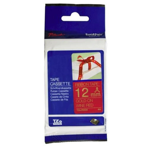 Brother Tze - rw34 12mm x 4m Gold On Wine Red Ribbon Tape