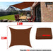 Brown 300d Waterproof Oxford Square Rectangle Sun Shade