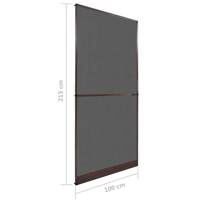 Brown Hinged Insect Screen for Doors 100 x 215 Cm Oaopla