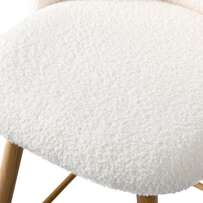 2X Bar Stools Kitchen Dining Chairs Counter Stool Boucle Padded Stools