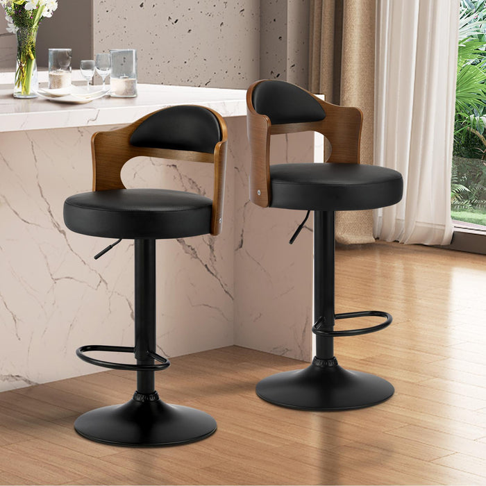 Bar Stools Gas Lift Kitchen Dining Chair Stool Swivel Pu Leather X2 / X4