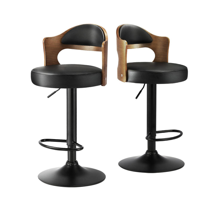 Bar Stools Gas Lift Kitchen Dining Chair Stool Swivel Pu Leather X2 / X4