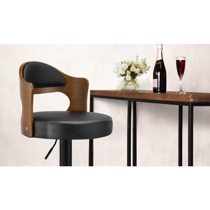 4X Bar Stools Kitchen Swivel Barstool Chair Gas Lift Metal Leather