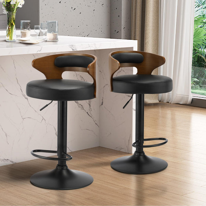 Bar Stools Gas Lift Kitchen Dining Chair Stool Swivel Pu Leather X2 / X4