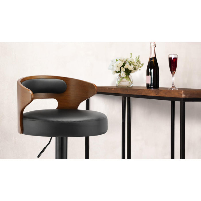 4X Bar Stools Kitchen Gas Lift Swivel Chairs Stool Wooden Barstool