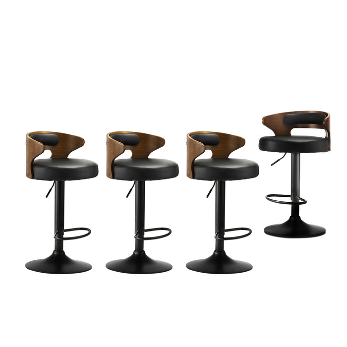 4X Bar Stools Kitchen Gas Lift Swivel Chairs Stool Wooden Barstool