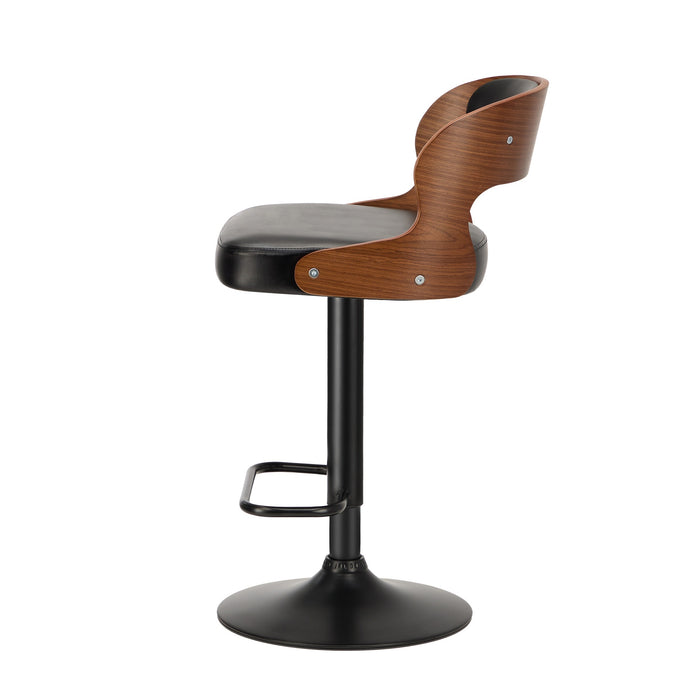 2X Bar Stool Gas Lift Kitchen Swivel Chair Leather Luka