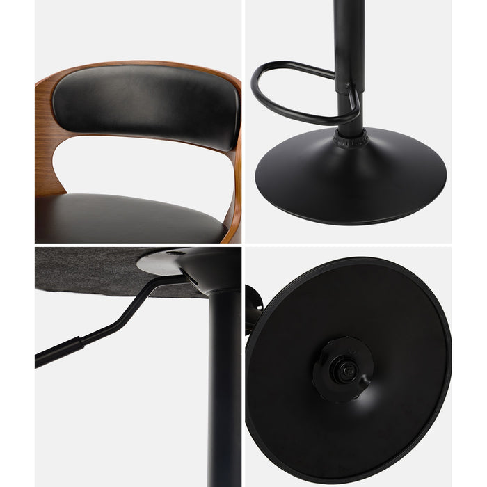 4X Bar Stool Gas Lift Kitchen Swivel Chair Leather Luka