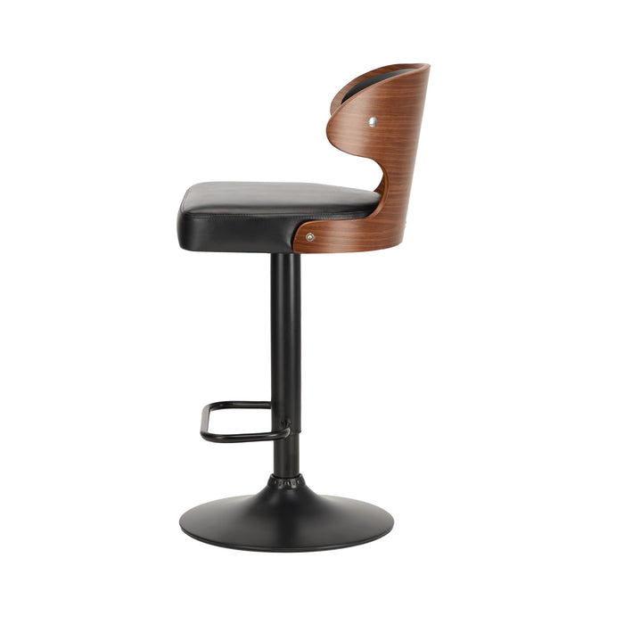 4X Bar Stools Swivel Kitchen Bar Chairs Gas Lift Stool Leather Black