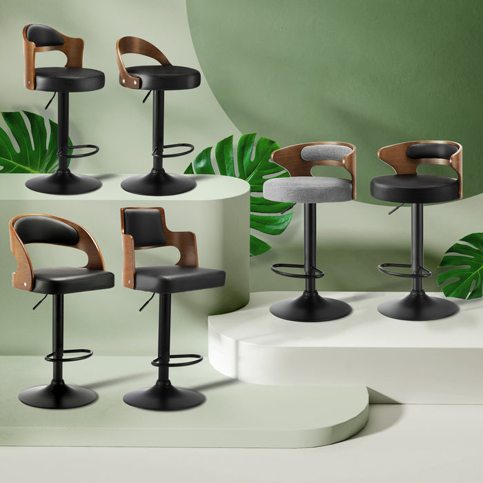 Bar Stools Gas Lift Kitchen Dining Chair Stool Swivel Pu Leather X2 / X4