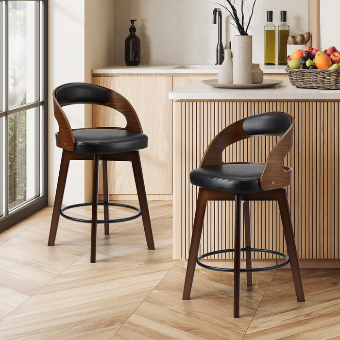 2X Bar Stools Kitchen Counter Stool Swivel Dining Chair Pu Leather