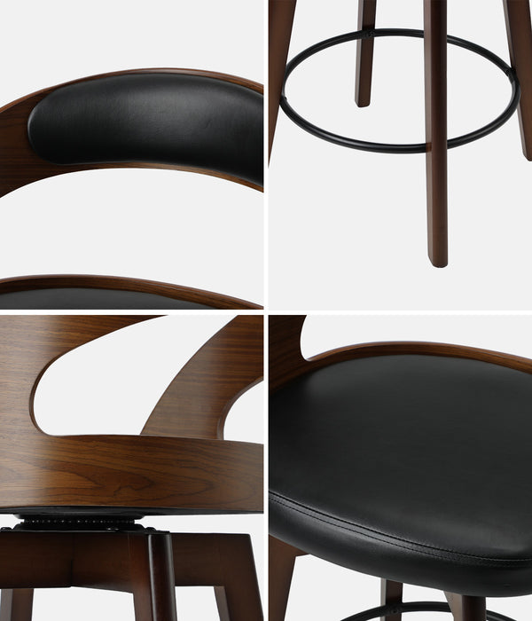 2X Bar Stools Kitchen Counter Stool Swivel Dining Chair Pu Leather