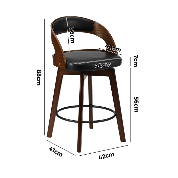 2X Bar Stools Kitchen Counter Stool Swivel Dining Chair Pu Leather