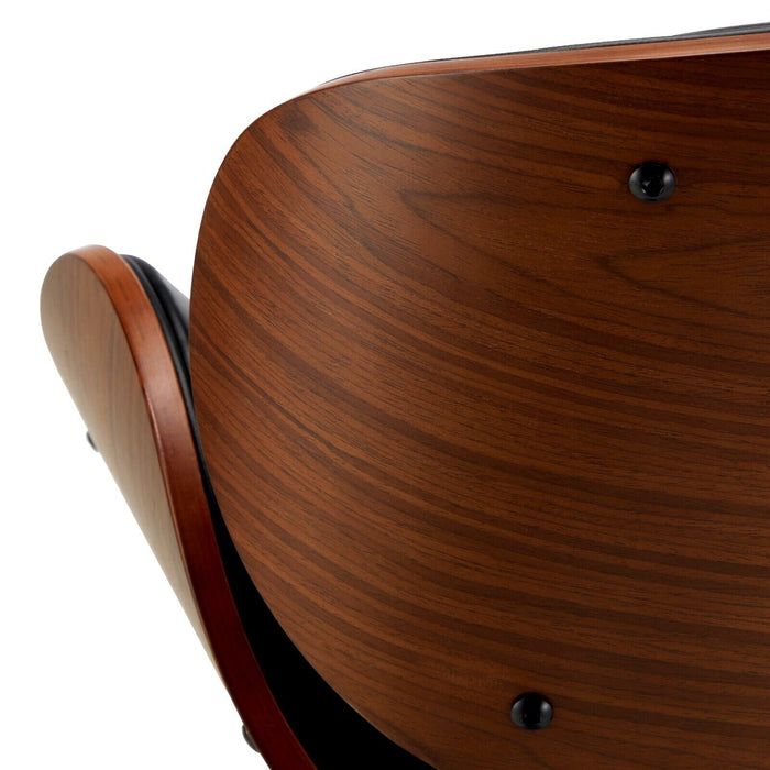 2X Bar Stools Kitchen Stool Swivel Chair Wooden Leather Gas Lift