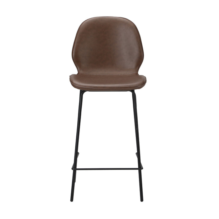 2X Bar Stools Kitchen Dining Chairs Counter Stool Leather Brown