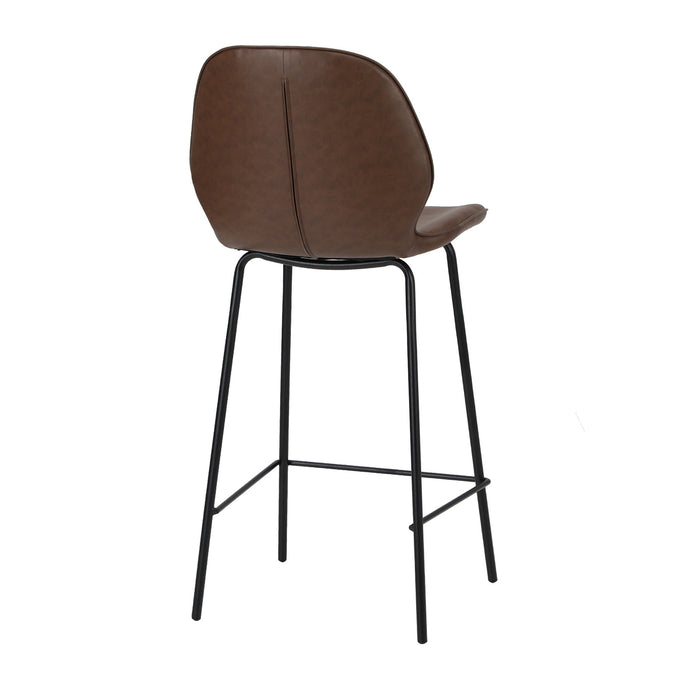 2X Bar Stools Kitchen Dining Chairs Counter Stool Leather Brown