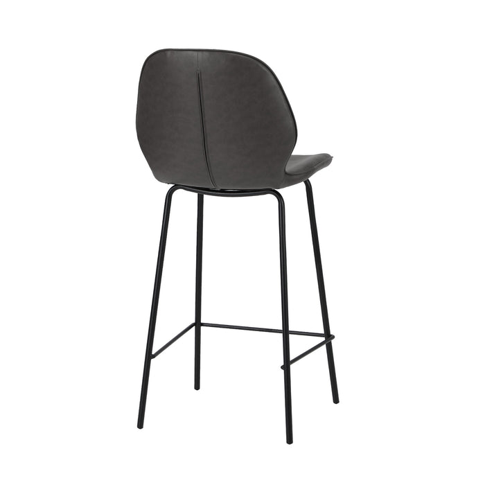 2X Bar Stools Kitchen Dining Chairs Counter Stool Leather Grey