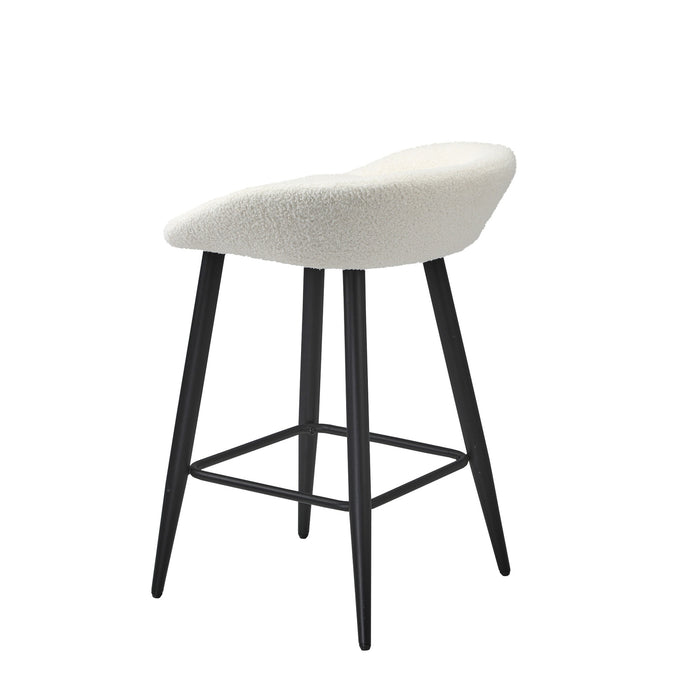 Bar Stools Set Of 2 Kitchen Dining Chairs Counter Stool White Boucle