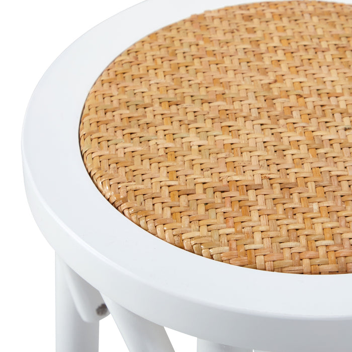 2X Bar Stools Kitchen Vintage Dining Chair Rattan Seat