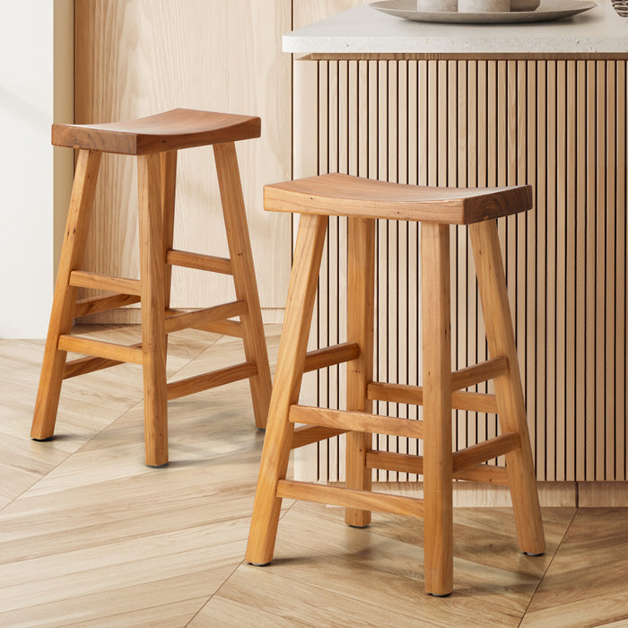 2X Bar Stools Kitchen Stool Wooden Counter Chairs Barstools Natural