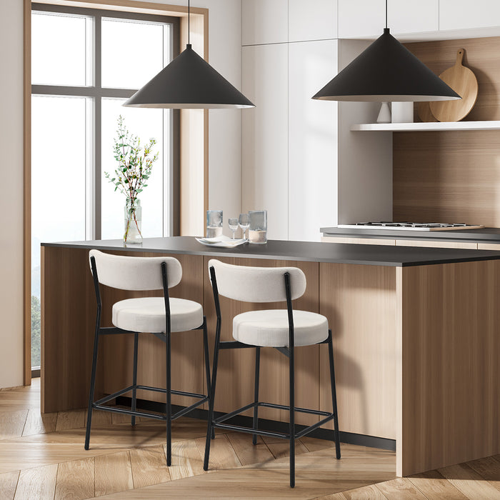 2X Bar Stools Kitchen Dining Chairs Counter Stool Beige