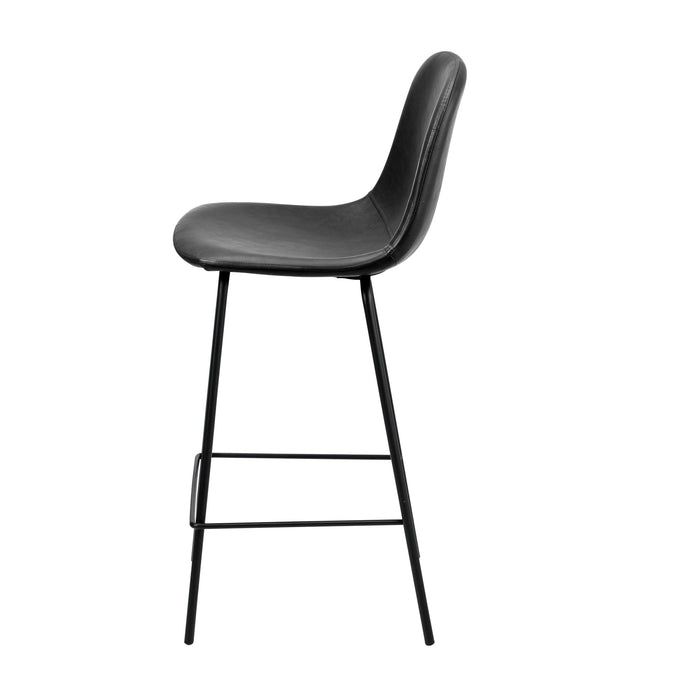 2X Bar Stools Kitchen Dining Chair Counter Stool Pu Leather Black
