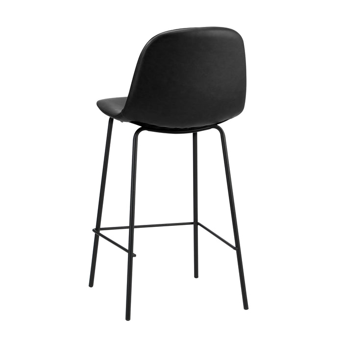 2X Bar Stools Kitchen Dining Chair Counter Stool Pu Leather Black