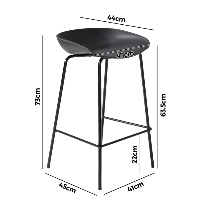 2X Kitchen Bar Stools Stool Dinning Counter Chairs Metal Black