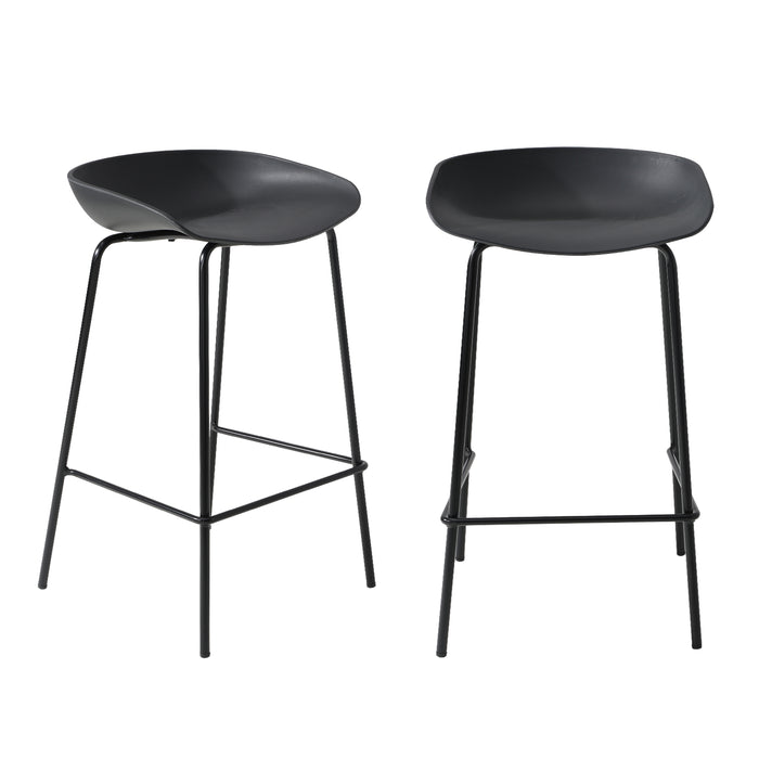 2X Kitchen Bar Stools Stool Dinning Counter Chairs Metal Black