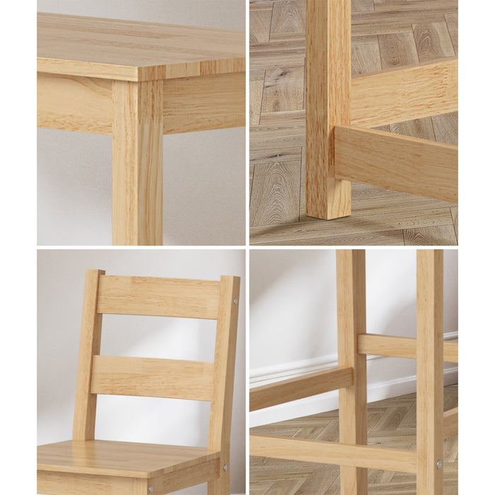 3Pcs Bar Table Set Kitchen Dining Cafe Tables 2 Stools Setting