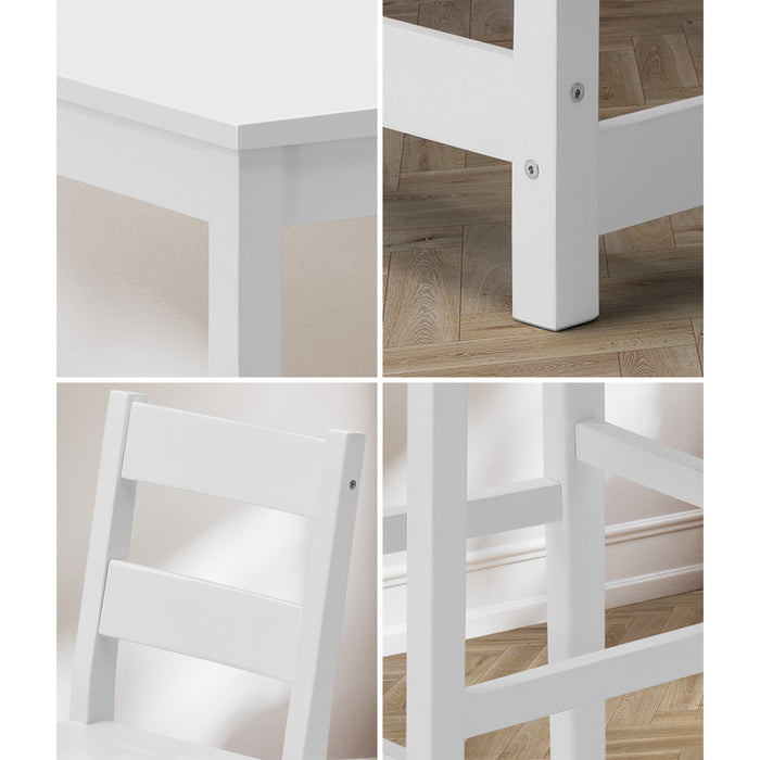 3Pcs Bar Table Set Kitchen Dining Cafe Tables W / 2 Stools Setting