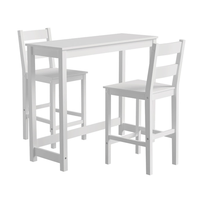 3Pcs Bar Table Set Kitchen Dining Cafe Tables W / 2 Stools Setting