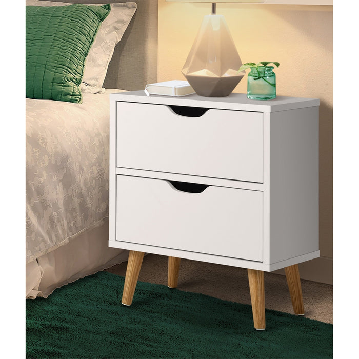 Bedside Tables Set Of 2 Side Table Nightstand Storage Cabinet White