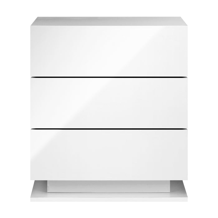 Bedside Table Rgb Led Nightstand Cabinet 3 Drawers Side Table Furniture