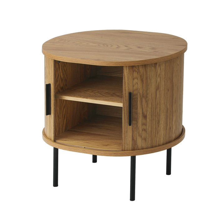 Bedside Table Side End Tables 2-Tier Storage Cabinet Natural