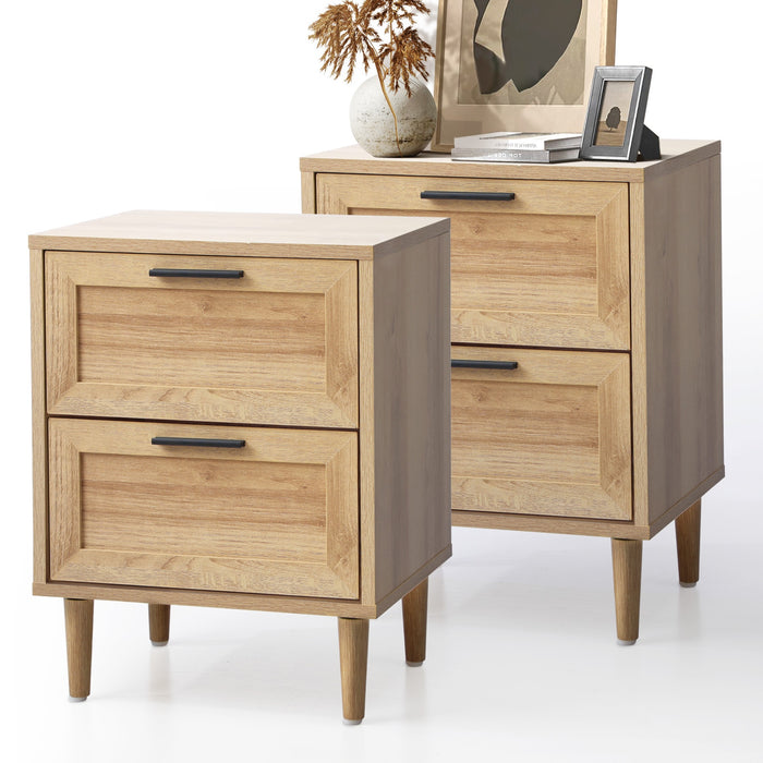 Bedside Tables Set Of 2 Nightstand Side End Table Bedroom Storage Wood