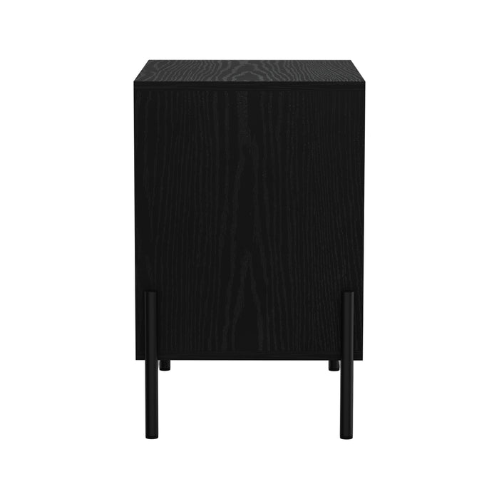 2X Bedside Table 2 Drawers Side End Bedroom Storage Nightstand Walnut