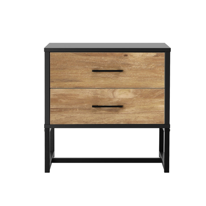 2X Bedside Table 2 Drawers Side Tables Storage Nightstand Metal