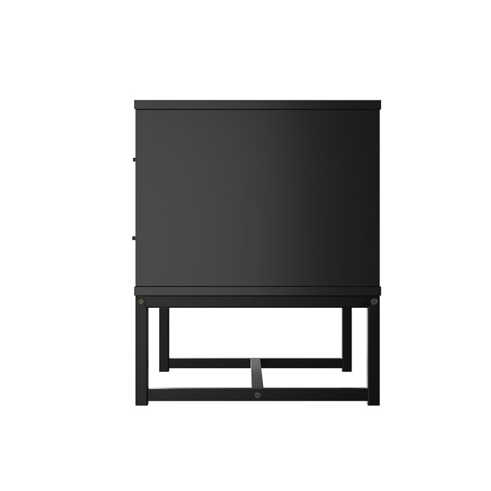 2X Bedside Table 2 Drawers Side Tables Storage Nightstand Metal