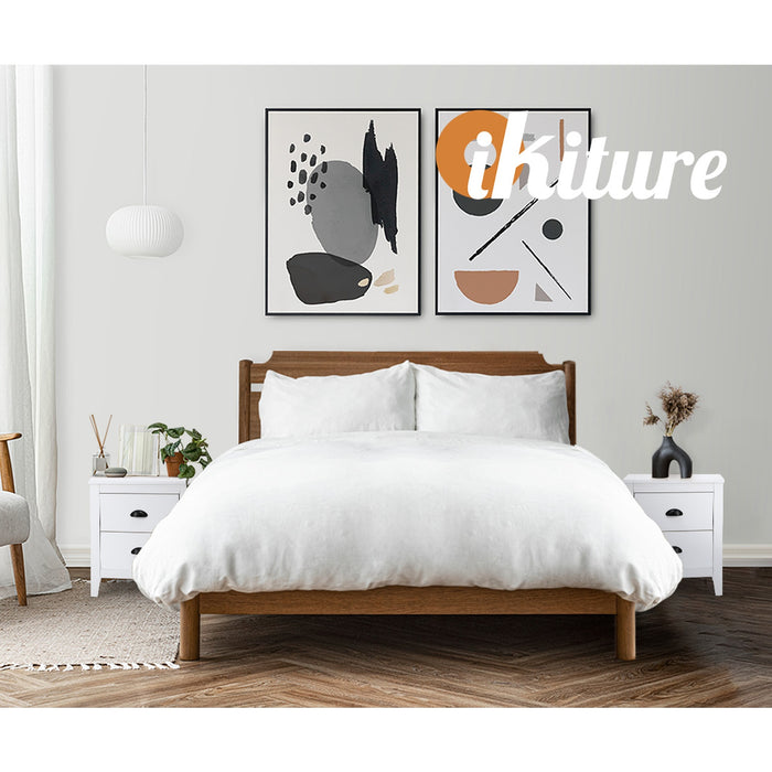 2X Bedside Table 2 Drawers Side Tables Nightstand Storage Cabinet White