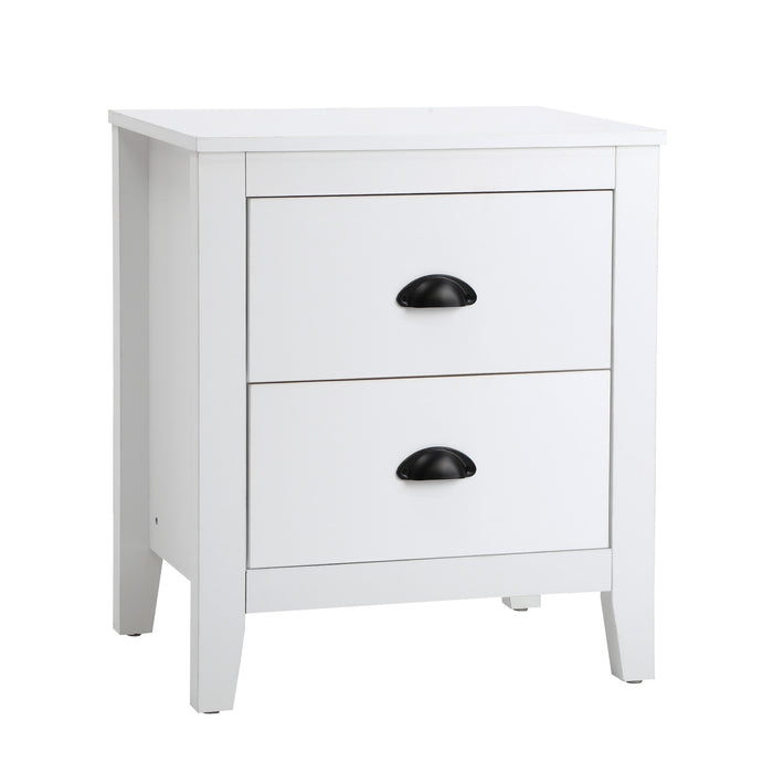 2X Bedside Table 2 Drawers Side Tables Nightstand Storage Cabinet White