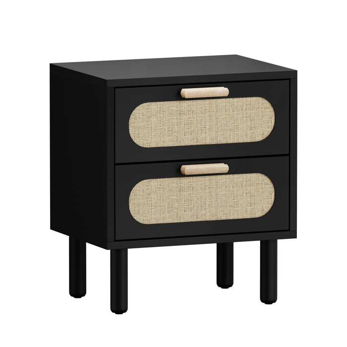 2X Bedside Table Drawers Side End Tables Storage Nightstand Black