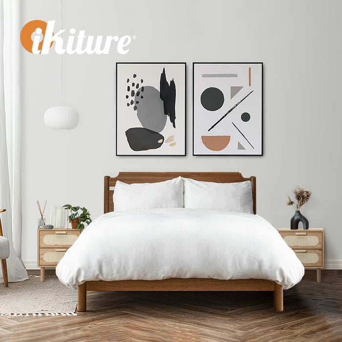 2X Bedside Table Drawers Side End Tables Storage Nightstand Natural